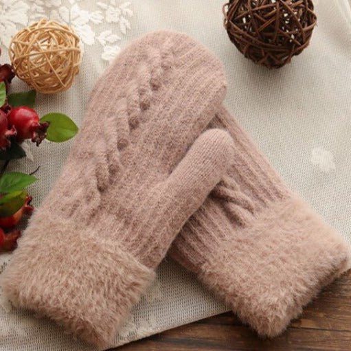 Moufles à Maille avec Bordure Douce pour Femmes | Idéales pour les Journées Froides
