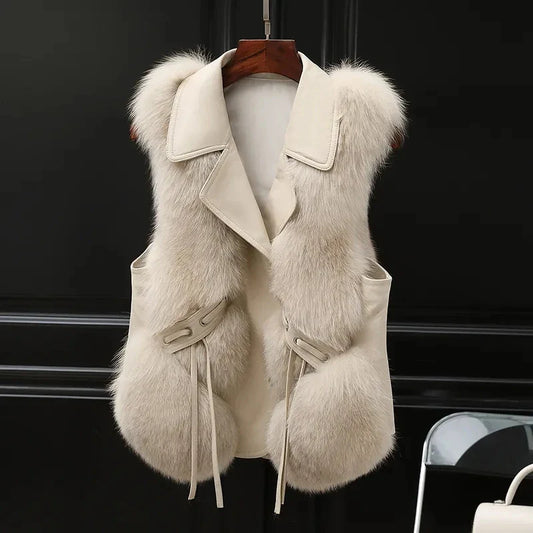 Gilet Sans Manches à Col Revers pour Femme | Idéal pour la Saison Froide