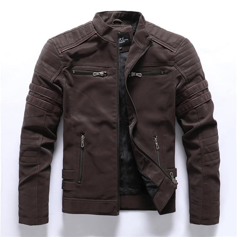 Veste Biker avec Col Montant Et Fermeture Zippée pour Homme | Idéal pour Le Quotidien