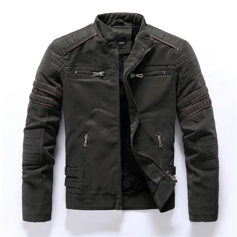 Veste Biker avec Col Montant Et Fermeture Zippée pour Homme | Idéal pour Le Quotidien