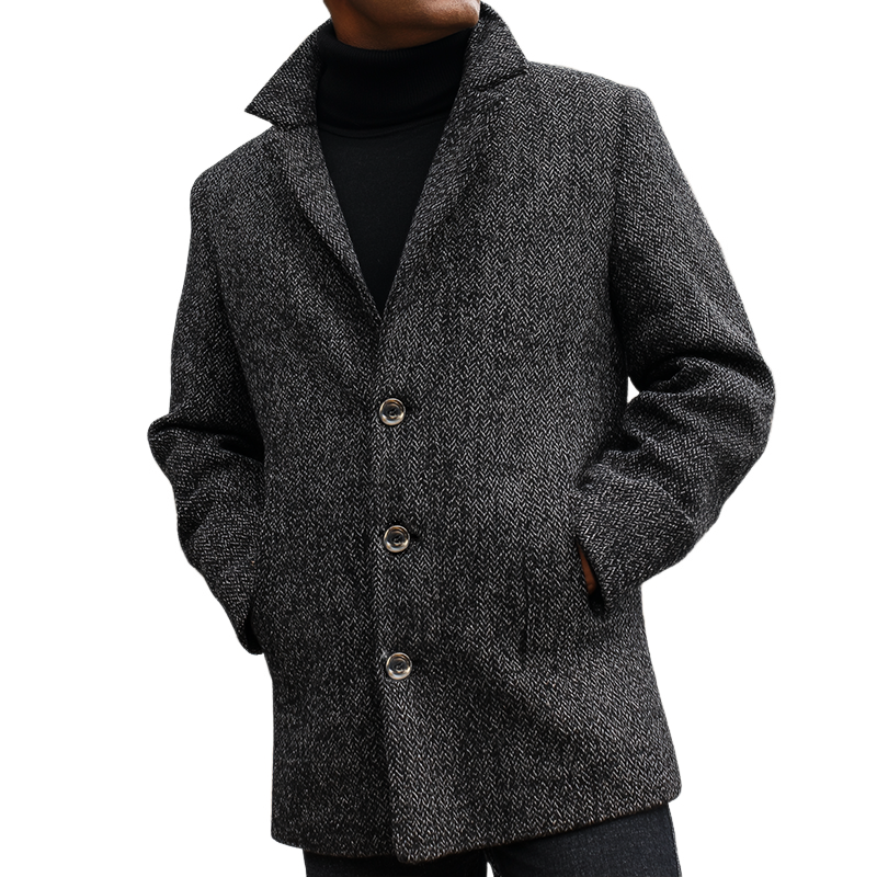 Veste Décontractée À Revers avec Motif Chevrons pour Homme | Idéal pour Différentes Occasions