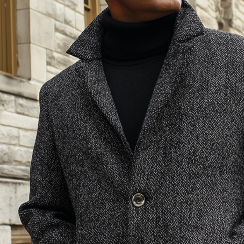 Veste Décontractée À Revers avec Motif Chevrons pour Homme | Idéal pour Différentes Occasions