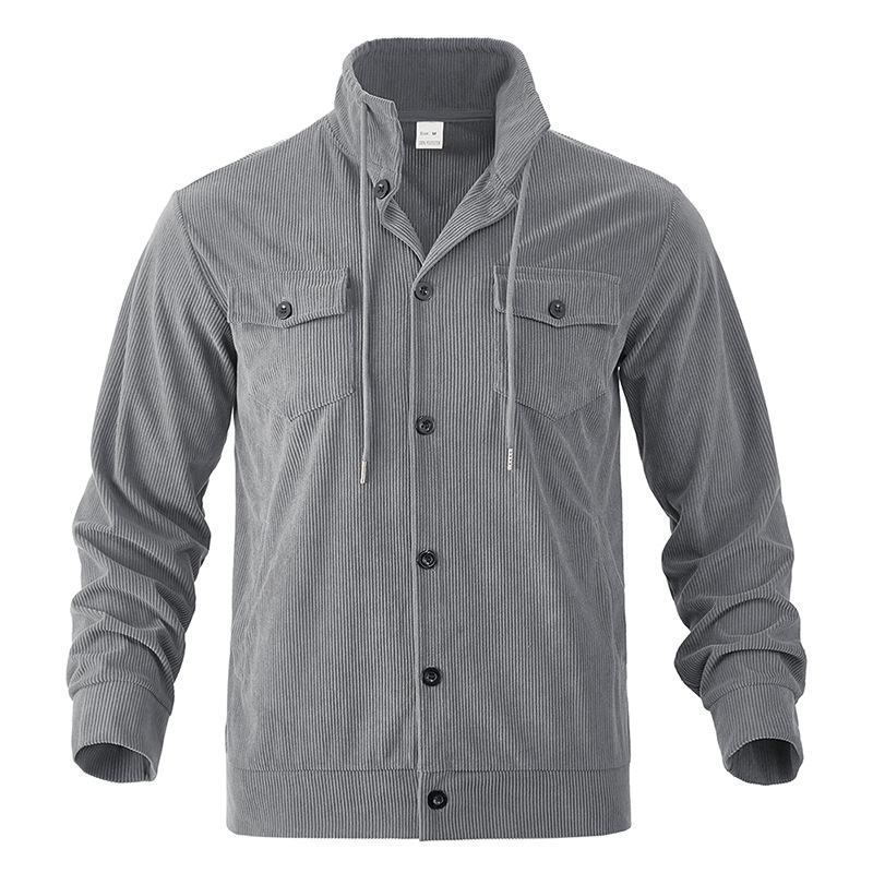 Veste Cargo Unie avec Col à Revers et Poches Multiples pour Homme | Idéale pour l’Automne et le Printemps