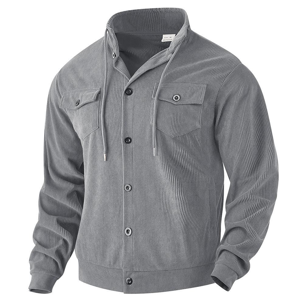 Veste Cargo Unie avec Col à Revers et Poches Multiples pour Homme | Idéale pour l’Automne et le Printemps