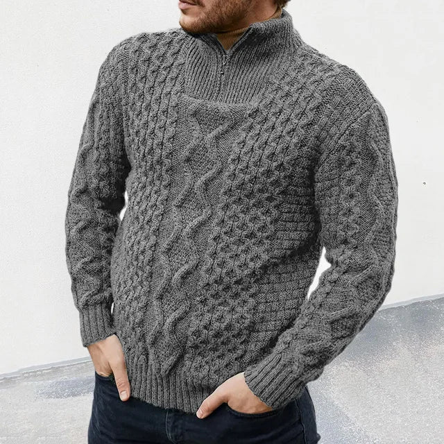 Pull Tricoté avec Col Demi-Zip pour Homme | Idéal pour un Usage Quotidien