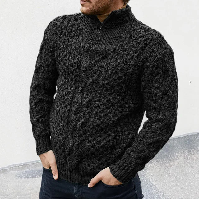 Pull Tricoté avec Col Demi-Zip pour Homme | Idéal pour un Usage Quotidien