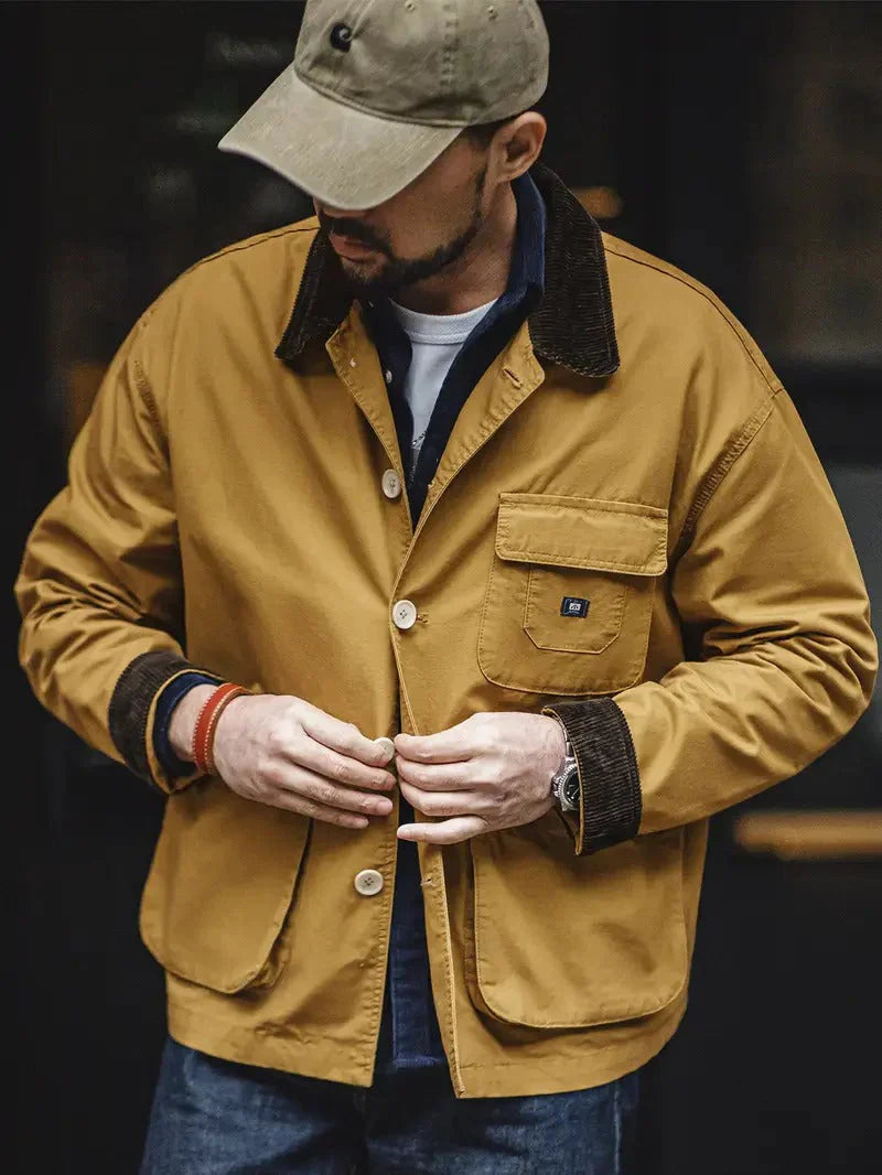 Veste avec Col Pointu et Poches Frontales pour Homme | Idéale pour un Usage Quotidien