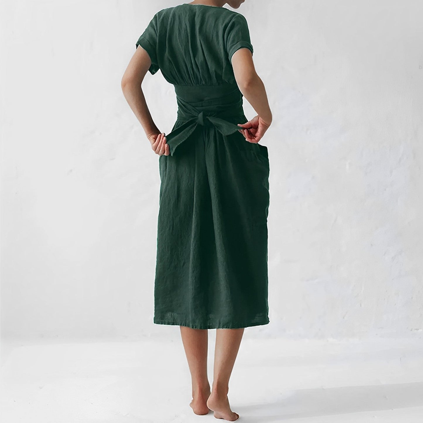 Robe Longue avec Manches Courtes pour Femme | Idéale pour l’Été et les Sorties en Plein Air