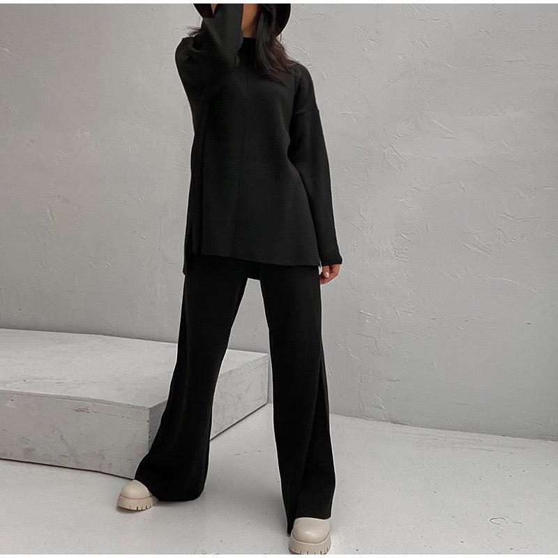 Ensemble Décontracté Deux Pièces avec Haut Ample et Pantalon Large pour Femmes | Idéal pour la Maison et les Sorties Quotidiennes