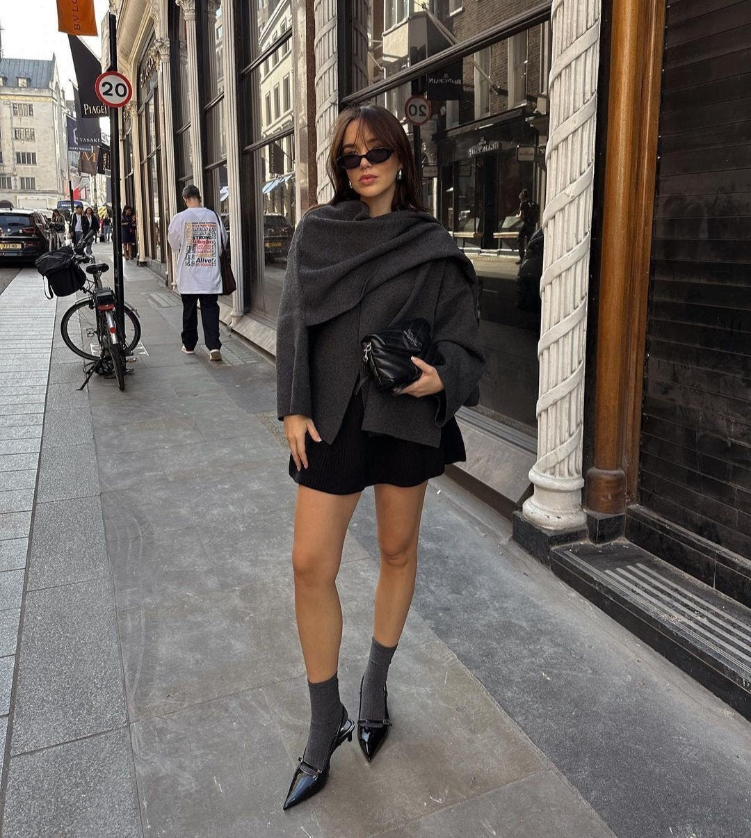 Cape Coat avec Coupe Fluide pour Femme | Idéal pour l’Automne