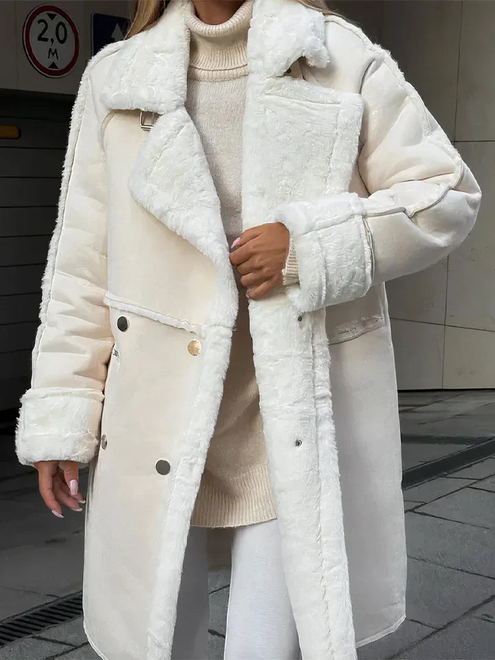 Manteau Long avec Col Montant Et Fermeture Boutonnée pour Femme | Idéal pour L’Hiver