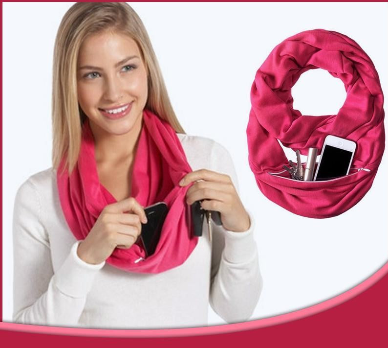Écharpe Infinity avec Poche Zippée Discrète pour Adultes | Idéale pour les Voyages et le Quotidien
