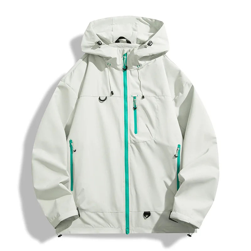 Veste de pluie à capuche avec poches zippées pour homme | Idéal pour l'automne
