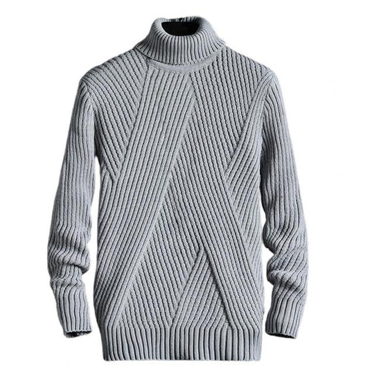 Pull Épais Uni pour Hommes avec Col Rond | Idéal pour l’Automne et l’Hiver