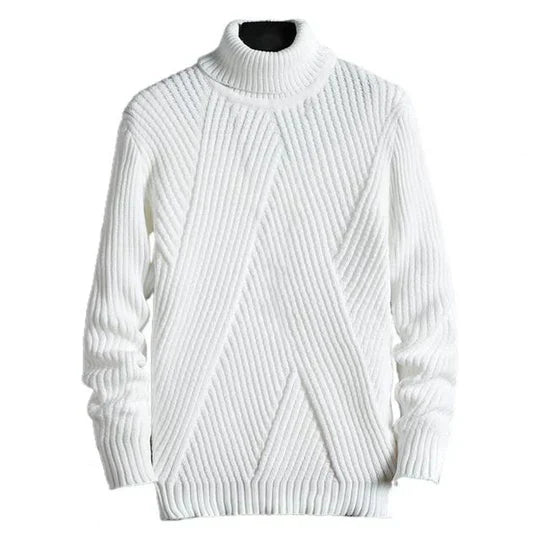 Pull Épais Uni pour Hommes avec Col Rond | Idéal pour l’Automne et l’Hiver