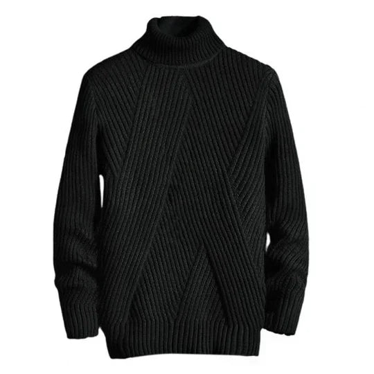 Pull Épais Uni pour Hommes avec Col Rond | Idéal pour l’Automne et l’Hiver