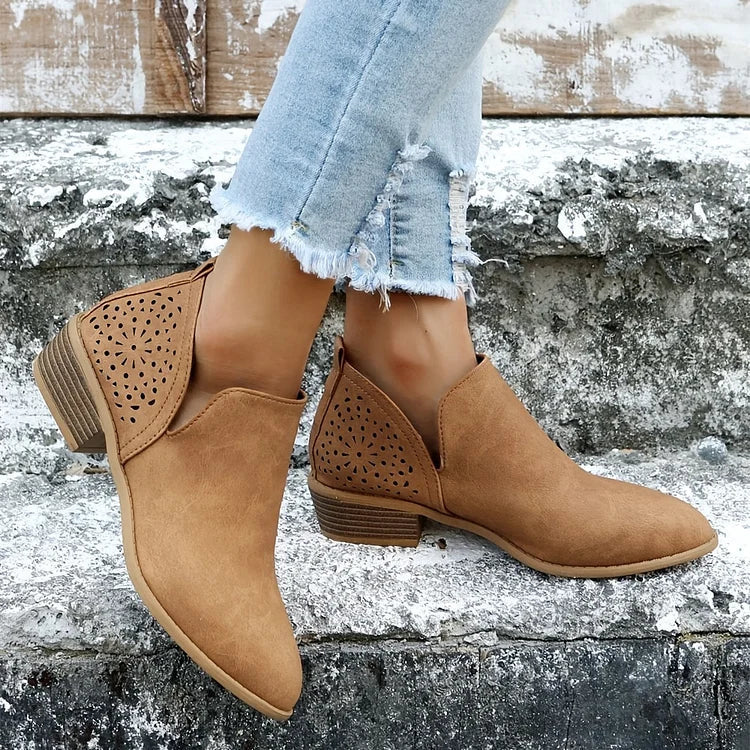 Bottines à découpes ajourées pour femmes