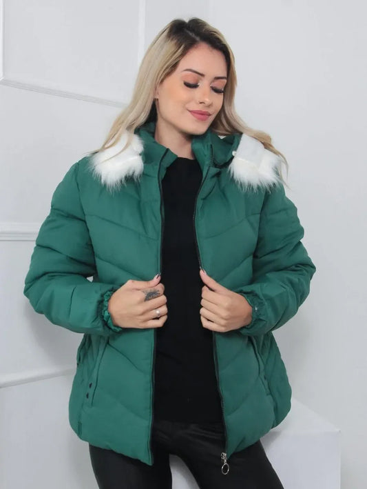 Veste Matelassée avec Capuche Amovible pour Femme | Idéale pour L’Hiver