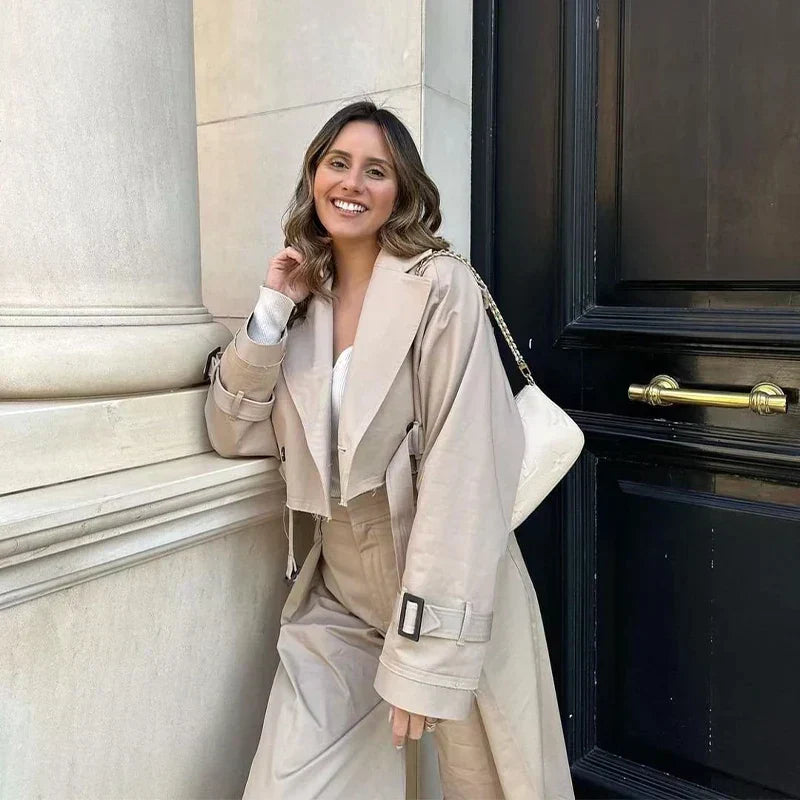 Trench-Coat Long avec Ceinture pour Femme | Idéal pour la Mi-Saison