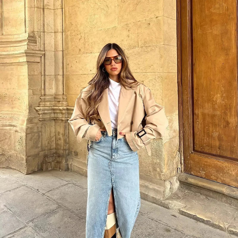 Trench-Coat Long avec Ceinture pour Femme | Idéal pour la Mi-Saison