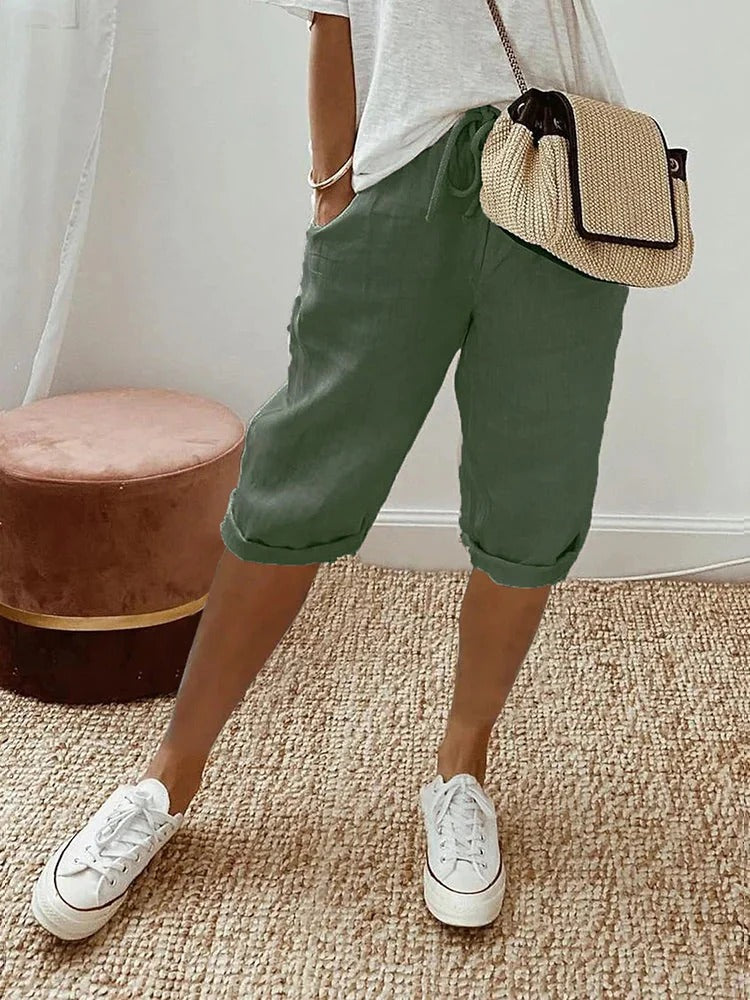 Shorts avec Taille Élastique et Poches Latérales pour Femme | Idéaux pour l’Été et un Usage Quotidien