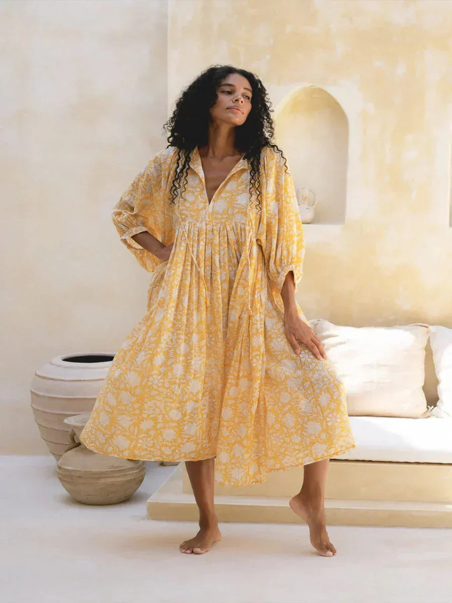 Robe Longue à Coupe Fluide pour Femme | Idéale pour Été et Sorties Décontractées