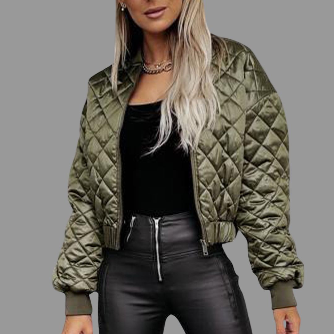 Veste Matelassée à Fermeture Zippée pour Femme | Idéale pour la Mi-Saison et les Journées Fraîches