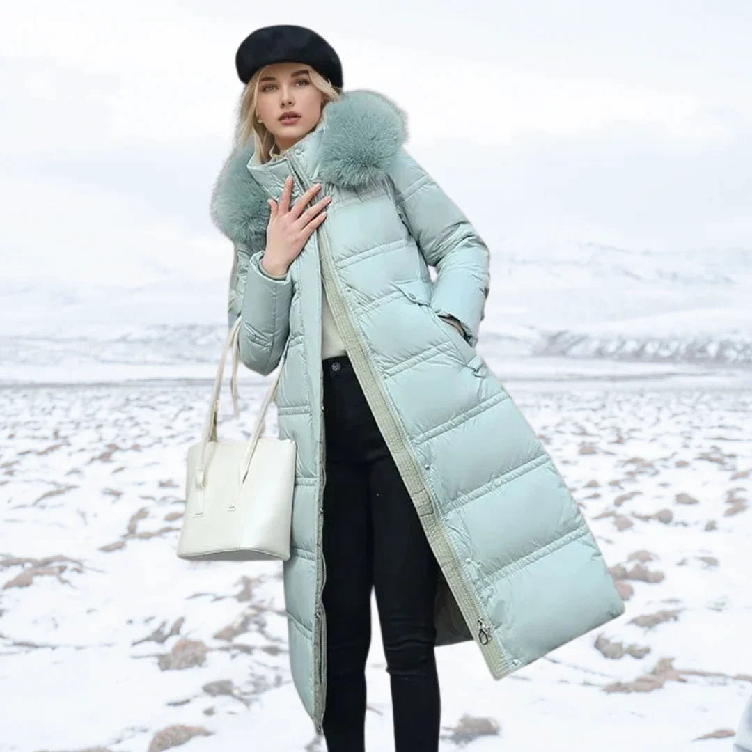 Manteau Long d’Hiver avec Col Montant pour Femme | Idéal pour la Saison Froide