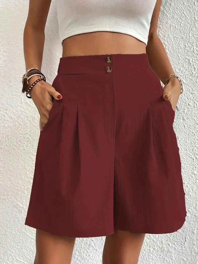 Short à Taille Haute avec Coupe Ample pour Femme | Idéal pour l'Été
