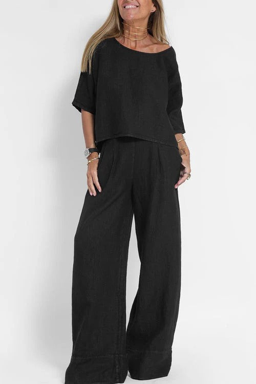 Ensemble Avec Haut Court Et Pantalon Large pour Femme | Idéal pour Les Journées d’Été