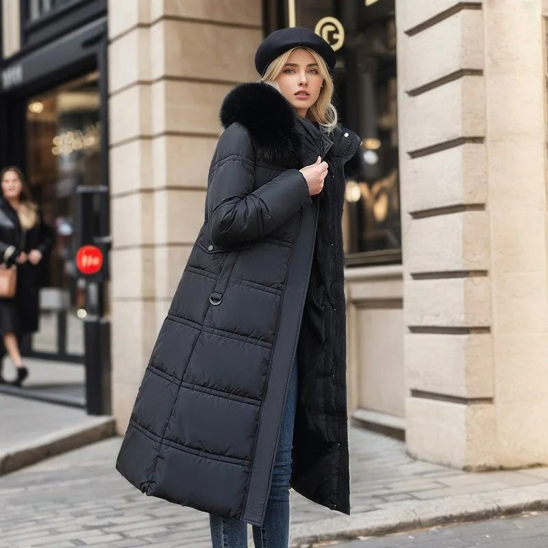 Manteau d’Hiver Long pour Femme avec Coupe Cintrée et Manches Longues | Idéal pour la Saison Froide