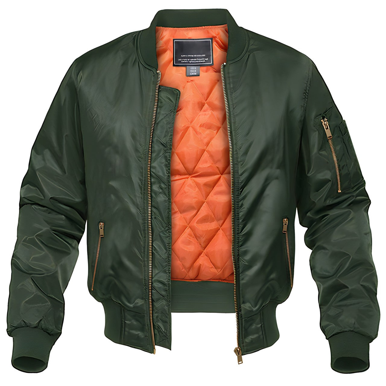 Blouson bomber zippé avec doublure matelassée pour homme | Idéal pour l'automne