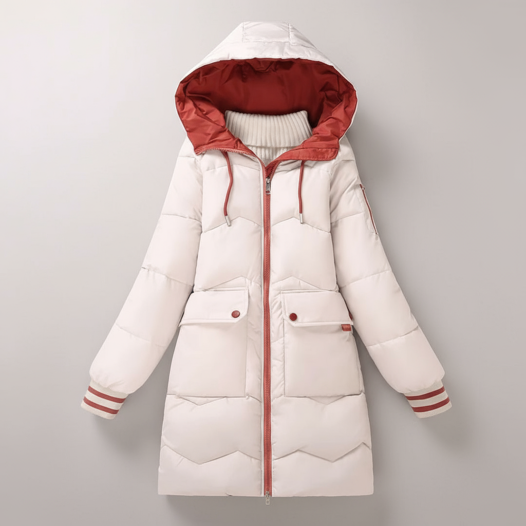 Veste d’Hiver Longue avec Capuche pour Femme | Idéale pour les Journées Froides et les Déplacements Quotidiens