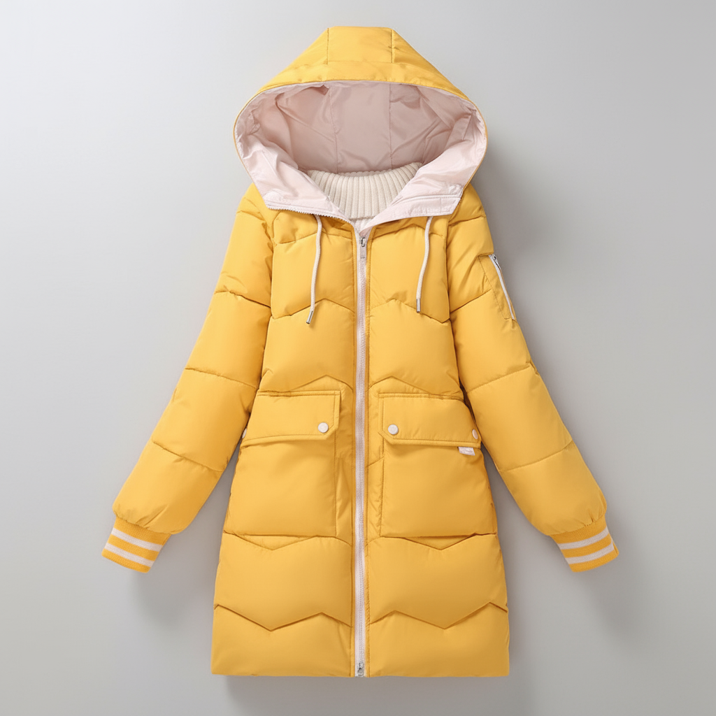 Veste d’Hiver Longue avec Capuche pour Femme | Idéale pour les Journées Froides et les Déplacements Quotidiens