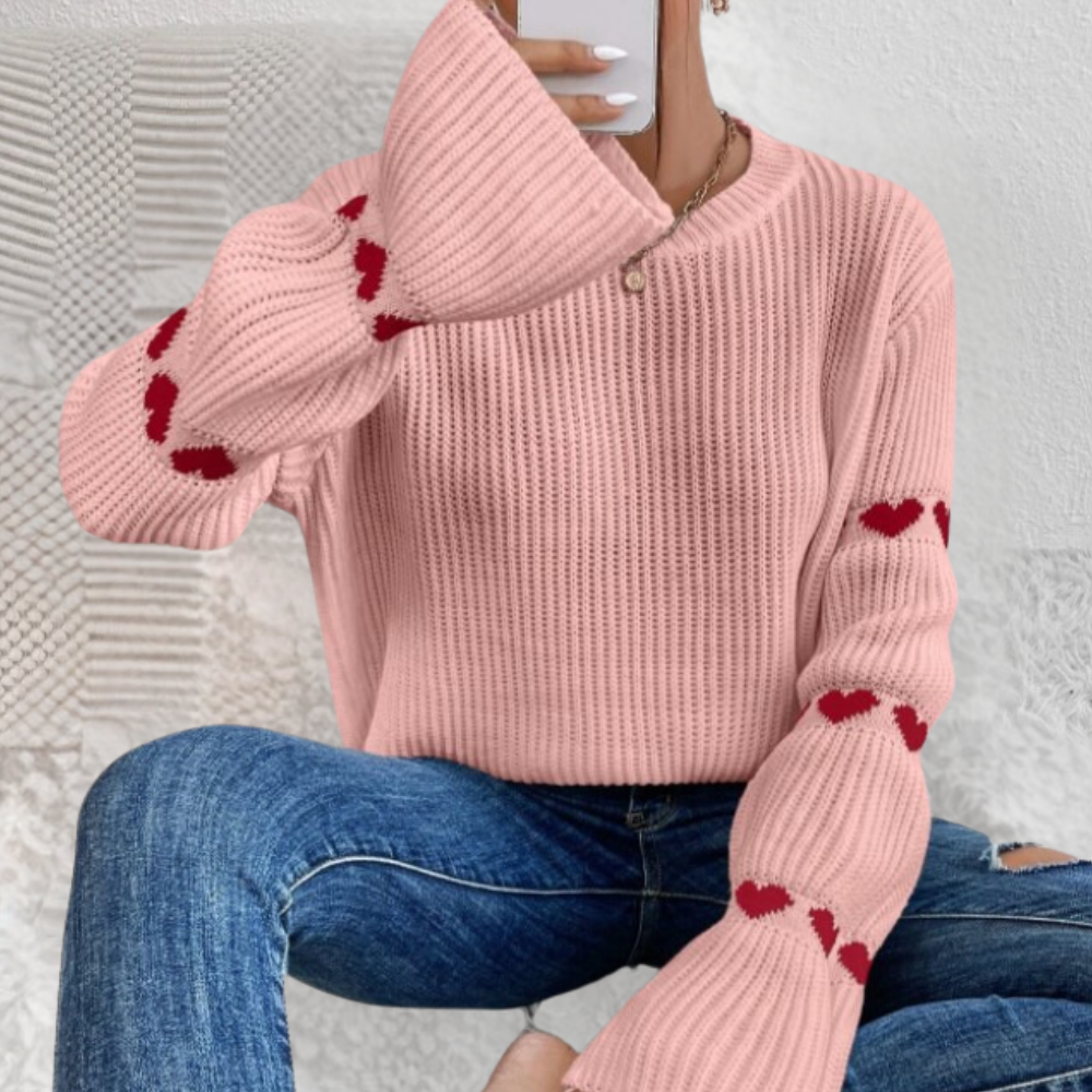Pull À Col Rond avec Texture Côtelée pour Femme | Idéal pour Les Journées Fraîches