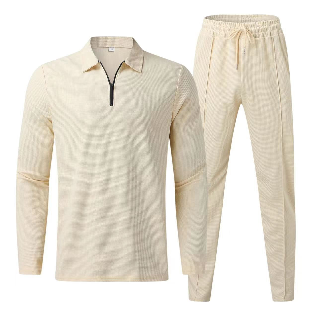 Ensemble Homme avec Polo Manches Longues Et Pantalon De Survêtement | Usage Quotidien Décontracté