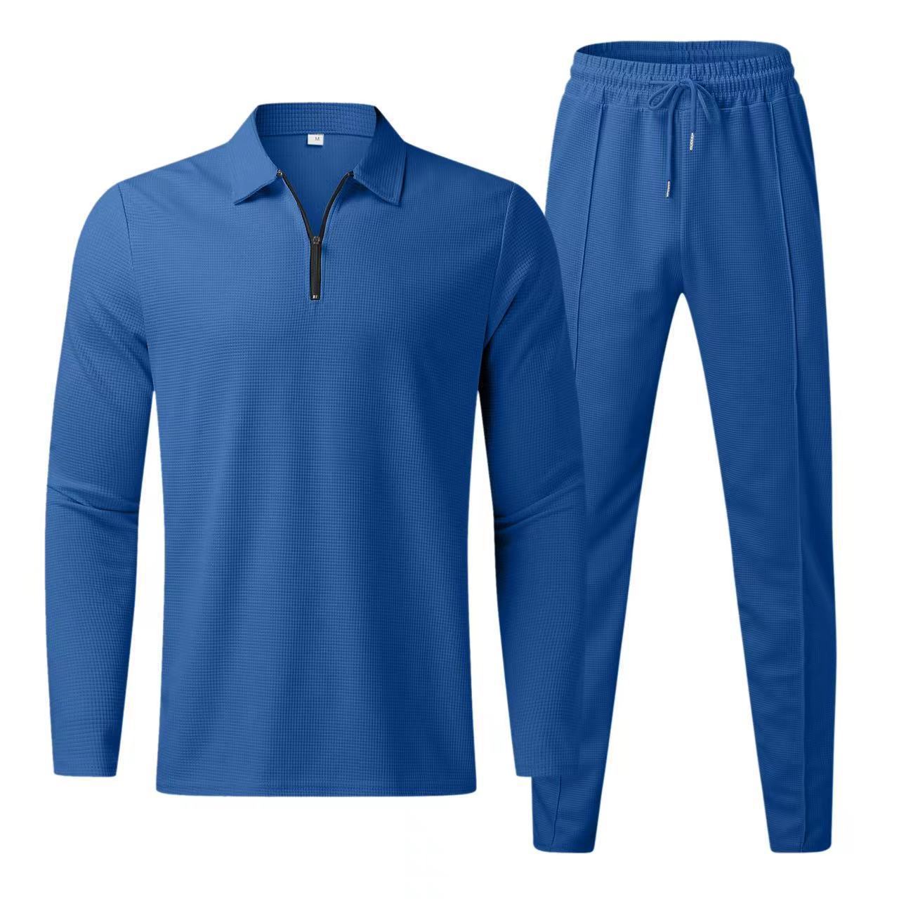 Ensemble Homme avec Polo Manches Longues Et Pantalon De Survêtement | Usage Quotidien Décontracté