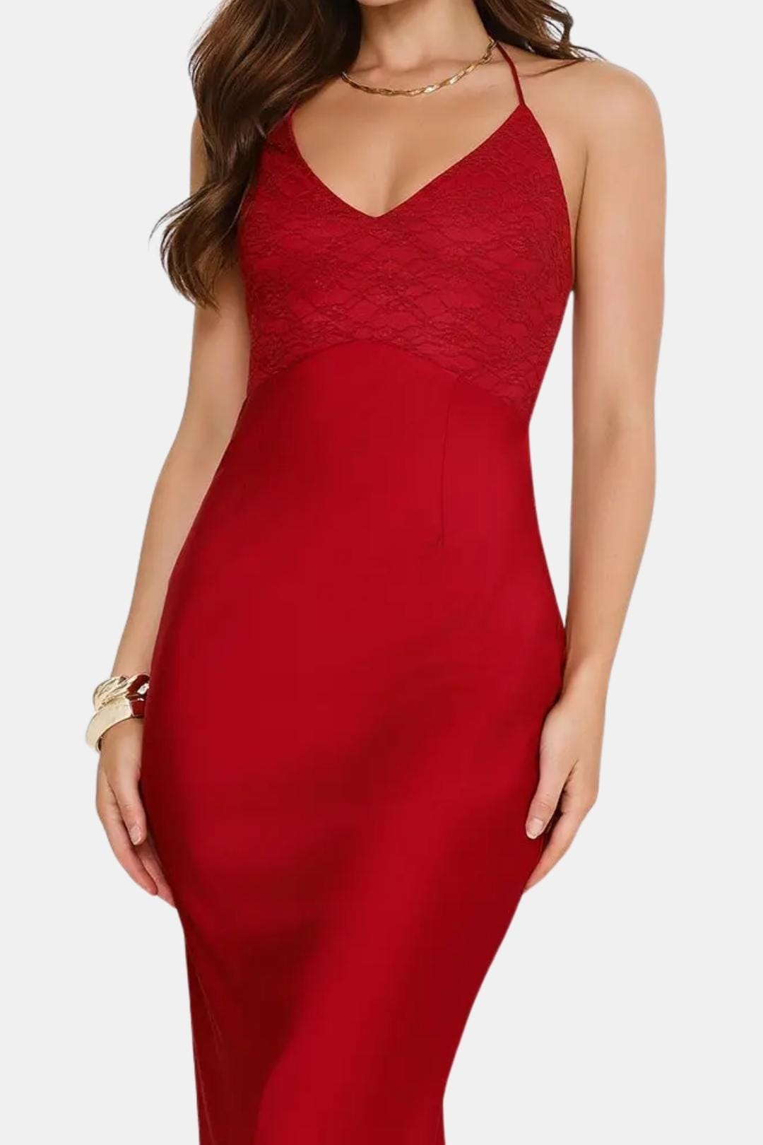 Robe Maxi Avec Fines Bretelles Et Corsage Détaillé Pour Femme | Idéale Pour Les Soirées Et Occasions Formelles