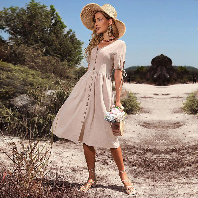Robe Midi avec Coupe Droite pour Femme | Idéale pour Sorties Décontractées et Week-ends