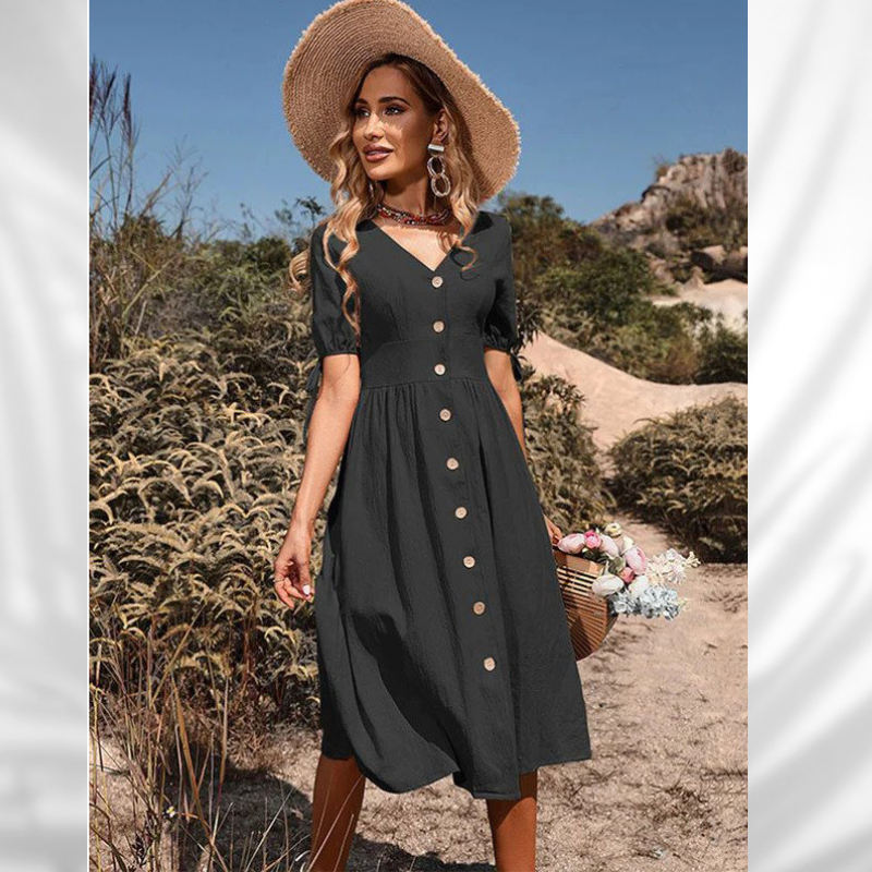 Robe Midi avec Coupe Droite pour Femme | Idéale pour Sorties Décontractées et Week-ends