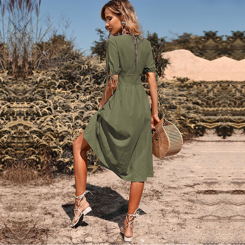 Robe Midi avec Coupe Droite pour Femme | Idéale pour Sorties Décontractées et Week-ends