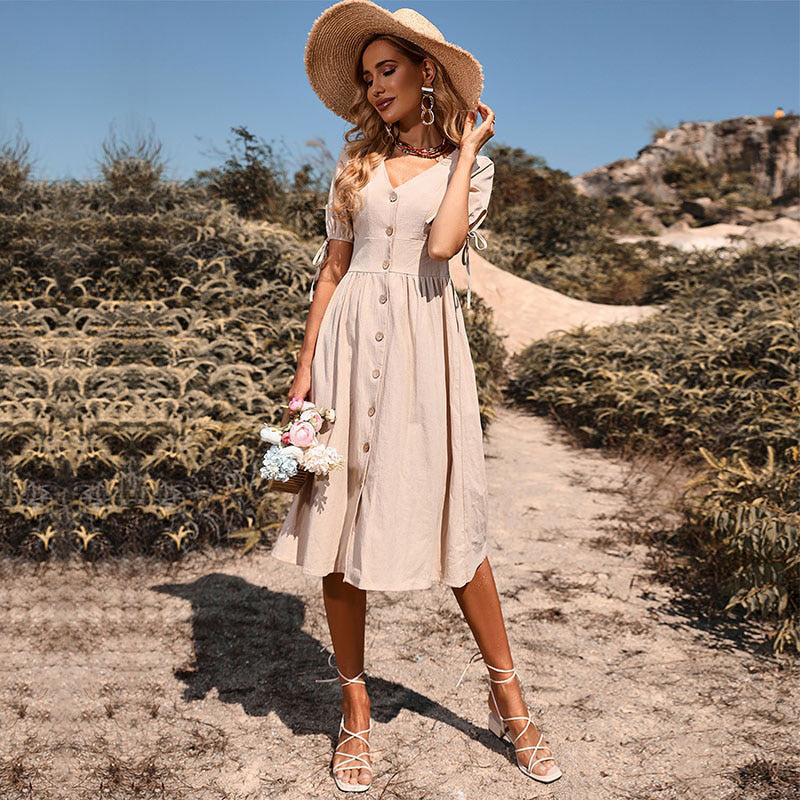 Robe Midi avec Coupe Droite pour Femme | Idéale pour Sorties Décontractées et Week-ends