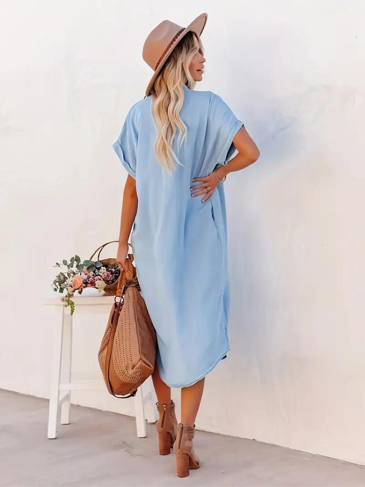 Robe Ample à Manches Courtes pour Femmes | Idéale pour les Sorties en Été