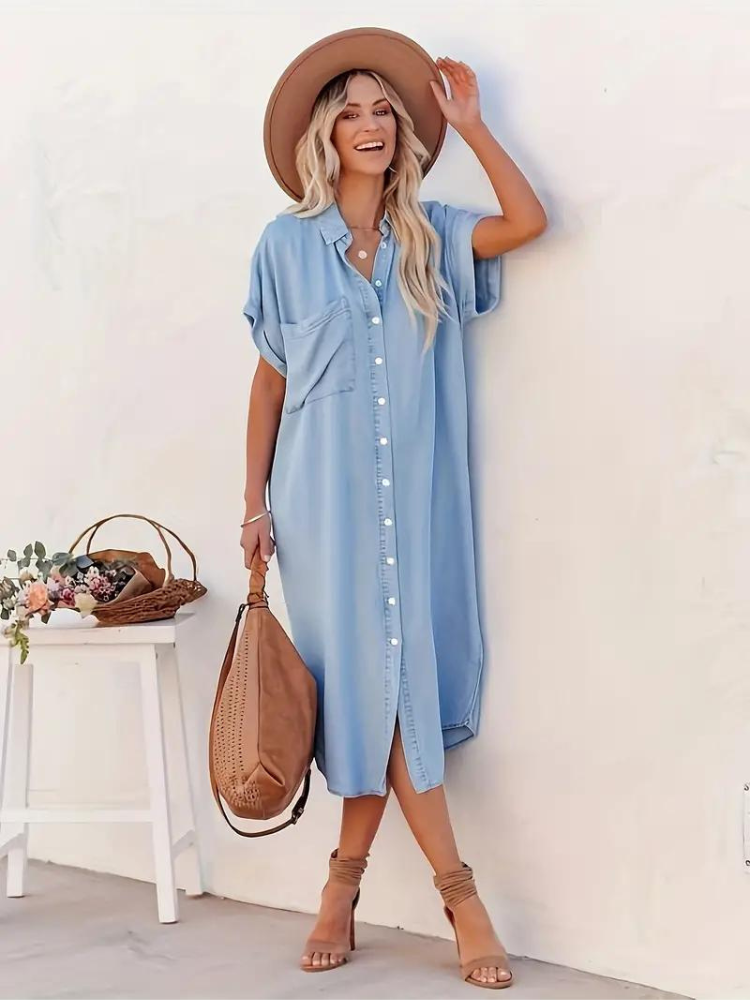 Robe Ample à Manches Courtes pour Femmes | Idéale pour les Sorties en Été