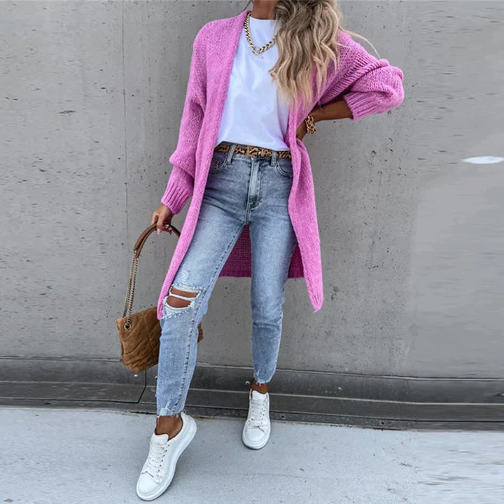 Cardigan Long Tricoté À Devant Ouvert Pour Femme | Idéal Pour L'automne