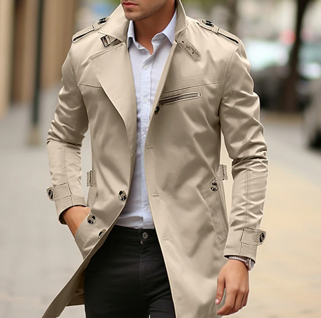 Trench-Coat avec Ceinture à la Taille pour Homme | Idéal pour le Printemps