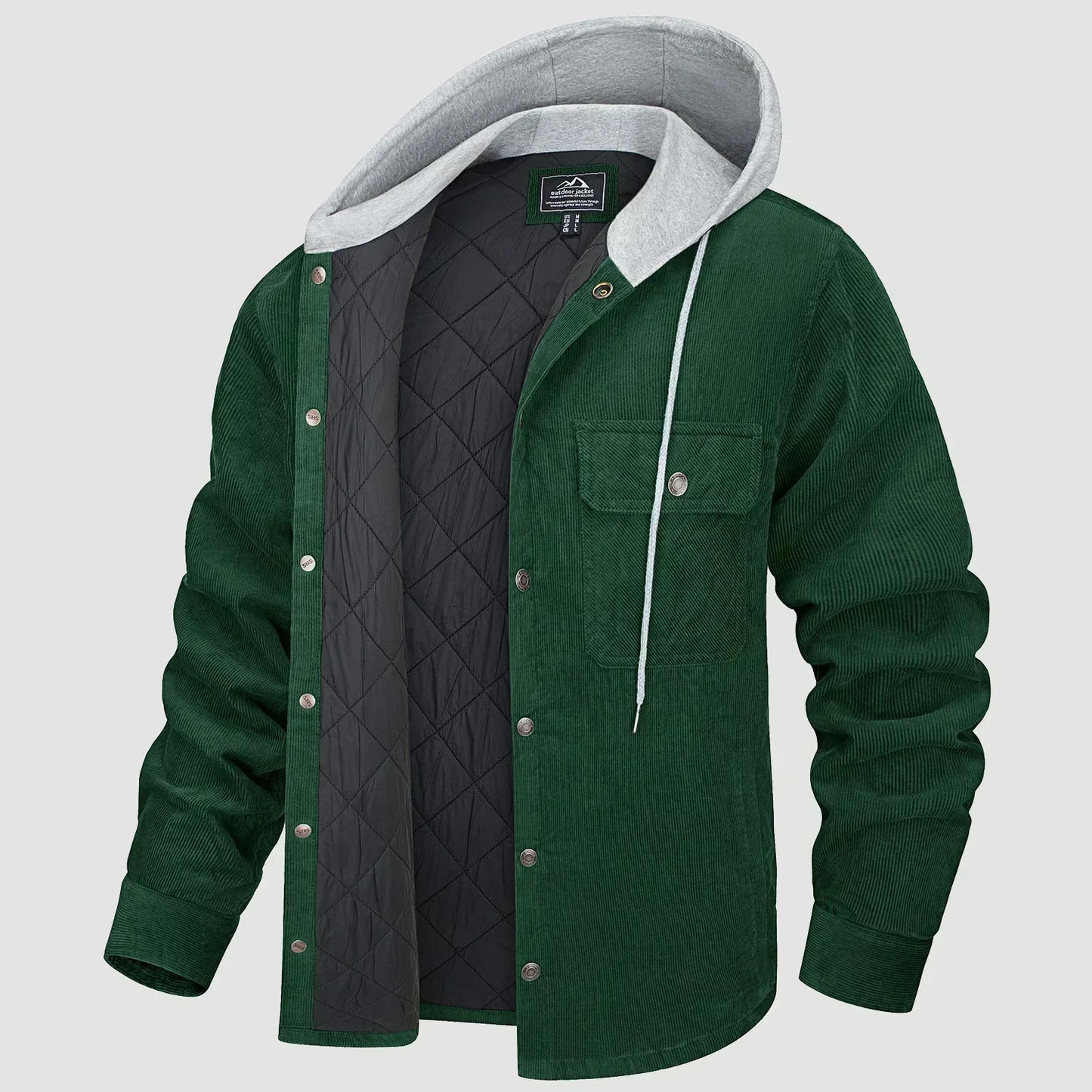 Veste À Capuche avec Doublure Matelassée Et Fermeture Boutonnée pour Hommes | Idéale pour La Saison Froide