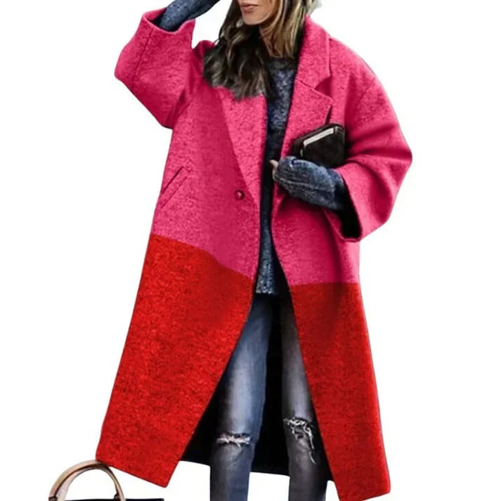 Manteau Long à Ceinture avec Col à Revers pour Femme | Idéal pour les Journées Fraîches