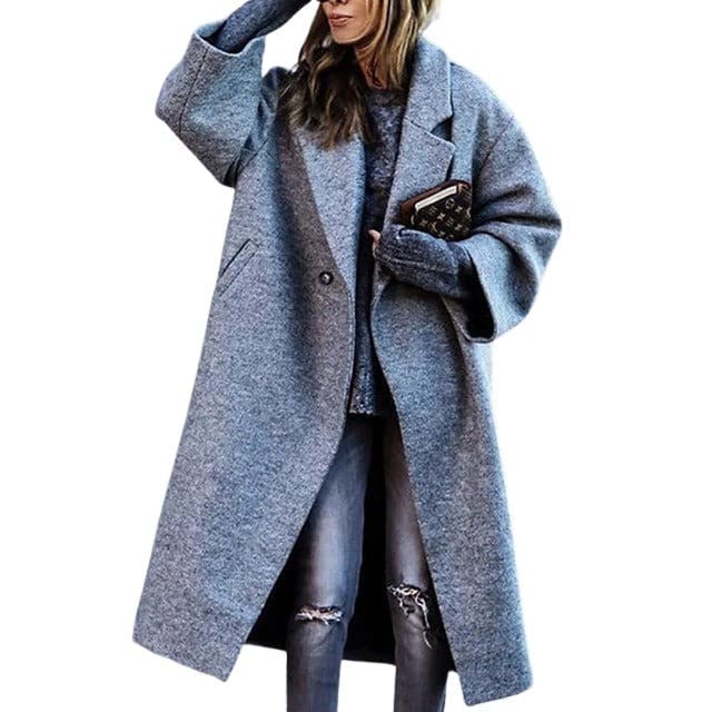 Manteau Long à Ceinture avec Col à Revers pour Femme | Idéal pour les Journées Fraîches