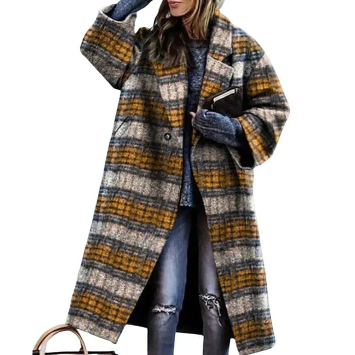 Manteau Long à Ceinture avec Col à Revers pour Femme | Idéal pour les Journées Fraîches